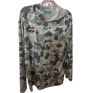 Drake Mens Performance Hoodie Pullover Old School Camo Mississippi State Med